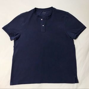 J. Crew Large Navy Heavy Cotton Henley EUC